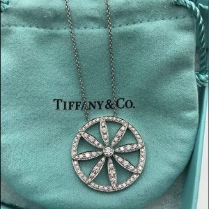 Authentic Tiffany & Co 26mm Circle Flower Pendant